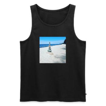 JensJensen - Männer Premium Bio Tank Top - Schwarz - Vorne - Michal (187cm)
