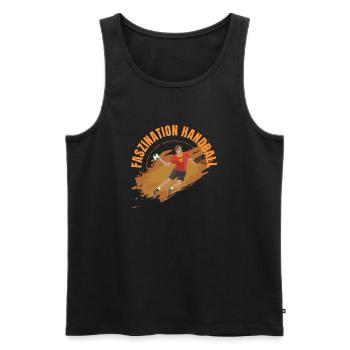 Faszination Handball - Männer Premium Bio Tank Top - Schwarz - Vorne - Michal (187cm)