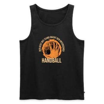 Handball:Der Geist des Teams macht den Unterschied - Männer Premium Bio Tank Top - Schwarz - Vorne - Michal (187cm)