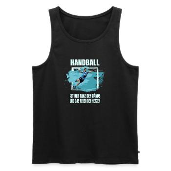 Handball - Männer Premium Bio Tank Top - Schwarz - Vorne - Michal (187cm)