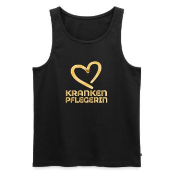 DANKESCHÖN KRANKENPFLEGERIN - Männer Premium Bio Tank Top - Schwarz - Vorne - Michal (187cm)