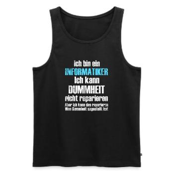 Informatiker Informatik - Männer Premium Bio Tank Top - Schwarz - Vorne - Michal (187cm)