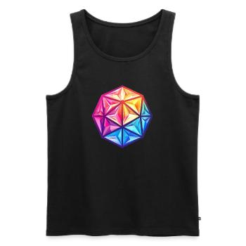 Geometric D20 D20 Cube – Fantasy RPG - Men's Premium Organic Tank Top - black - Front - AI Model Male 178 light (178cm)
