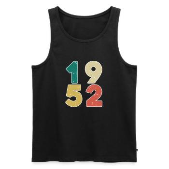 1952 - Jahrgang 1952 - Baujahr 1952 - Männer Premium Bio Tank Top - Schwarz - Vorne - AI Model Male 178 light (178cm)