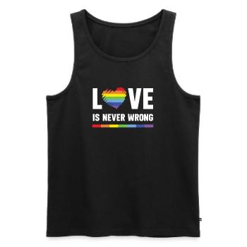 LGBT Pride Month - Love is Never Wrong - Men's Premium Organic Tank Top - black - Front - Michal (187cm)