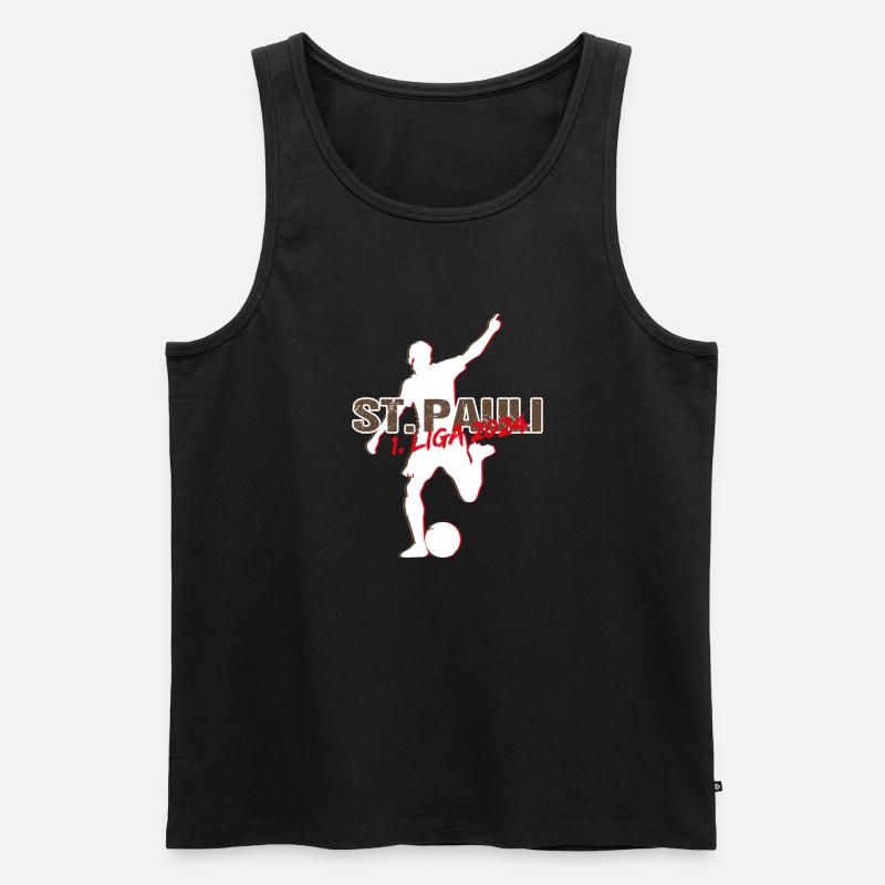 St Pauli Aufsteiger - Männer Premium Bio Tank Top - Schwarz