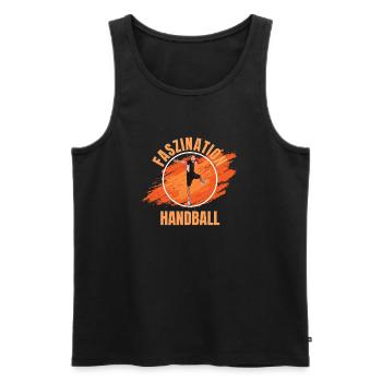 Faszination Handball - Männer Premium Bio Tank Top - Schwarz - Vorne - Michal (187cm)