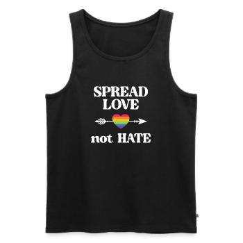 LGBT Pride Month - Spread Love Not Hate - Men's Premium Organic Tank Top - black - Front - Michal (187cm)
