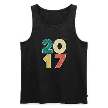 2017 - Jahrgang 2017 - Baujahr 2017 - Männer Premium Bio Tank Top - Schwarz - Vorne - AI Model Male 178 light (178cm)