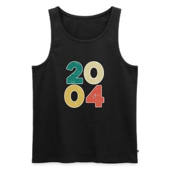 2004 - Jahrgang 2004 - Baujahr 2004 - Männer Premium Bio Tank Top - Schwarz - Vorne - AI Model Male 178 light (178cm)