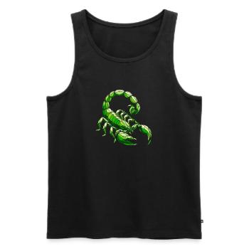Green Scorpion Polygonal Geometric Art - Men's Premium Organic Tank Top - black - Front - AI Model Male 178 light (178cm)