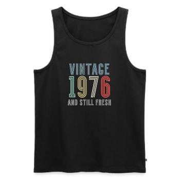 Vintage 1976 - Männer Premium Bio Tank Top - Schwarz - Vorne - Michal (187cm)