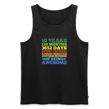 Ten Years of Being Awesome - Men's Premium Organic Tank Top - black - Front - Michal (187cm)