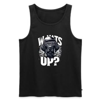 Deutsch Drahthaar Gangster Was geht ab Hund Gesche - Männer Premium Bio Tank Top - Schwarz - Vorne - AI Model Male 178 light (178cm)