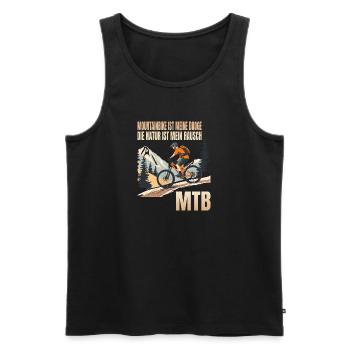 Mountainbike ist meine Droge Die Natur mein Rausch - Männer Premium Bio Tank Top - Schwarz - Vorne - AI Model Male 178 light (178cm)