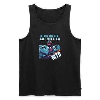 Trail Abenteuer - Männer Premium Bio Tank Top - Schwarz - Vorne - Michal (187cm)