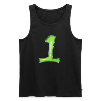 Number 1 Green - Men's Premium Organic Tank Top - black - Front - Michal (187cm)