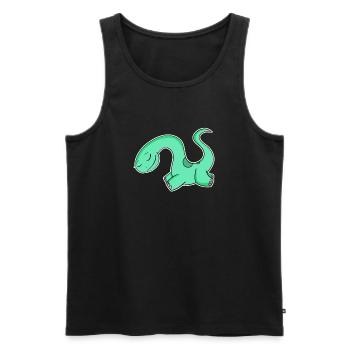 Dino Motif Dinosaur Green - Men's Premium Organic Tank Top - black - Front - Michal (187cm)