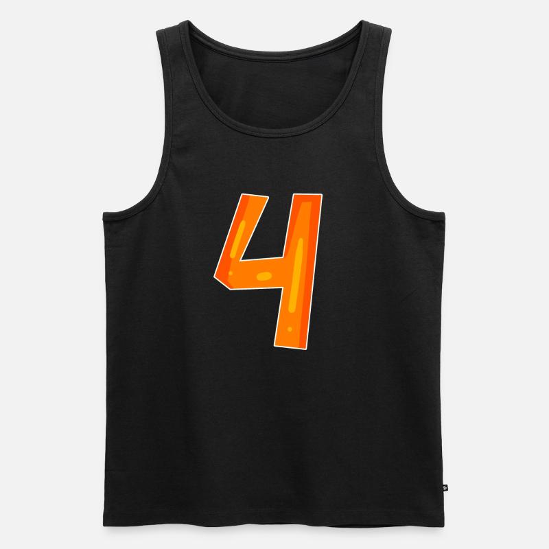 4 orange - Männer Premium Bio Tank Top - Schwarz