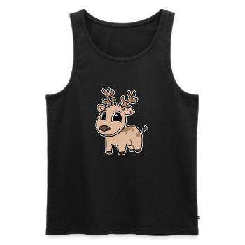 Deer Cute Kids Toddler - Men's Premium Organic Tank Top - black - Front - AI Model Male 178 light (178cm)