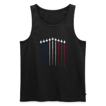 Jet Parade Tricolore - Débardeur bio Premium Homme - noir - Devant - AI Model Male 178 light (178cm)