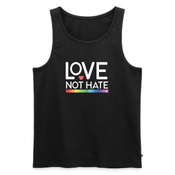 LGBT Pride Month - Love not Hate - Men's Premium Organic Tank Top - black - Front - Michal (187cm)