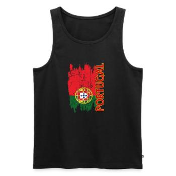 Portugal Flagge - Männer Premium Bio Tank Top - Schwarz - Vorne - Michal (187cm)
