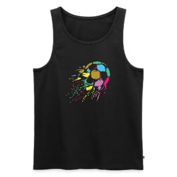 Fußball bunte Farben retro Ball Explosion Symbol - Männer Premium Bio Tank Top - Schwarz - Vorne - Michal (187cm)