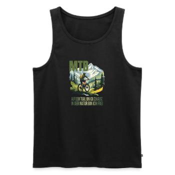 Auf dem Trail bin ich Zuhause in der Natur ... - Männer Premium Bio Tank Top - Schwarz - Vorne - AI Model Male 178 light (178cm)