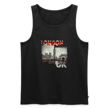 London UK Vintage - Männer Premium Bio Tank Top - Schwarz - Vorne - Michal (187cm)