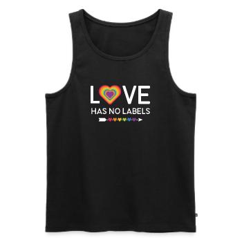 LGBT Pride Month - Liebe hat keine Etiketten - Männer Premium Bio Tank Top - Schwarz - Vorne - Michal (187cm)