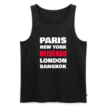 Chemise Heidenau – Petite ville contre métropoles mondiales - Débardeur bio Premium Homme - noir - Devant - AI Model Male 178 light (178cm)