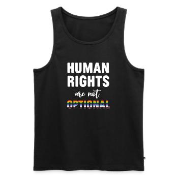 LGBT Pride Month - Menschenrechte sind nicht optional - Männer Premium Bio Tank Top - Schwarz - Vorne - AI Model Male 178 light (178cm)