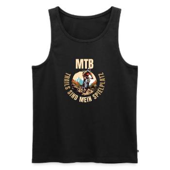 Trails sind mein Spielplatz - Männer Premium Bio Tank Top - Schwarz - Vorne - Michal (187cm)