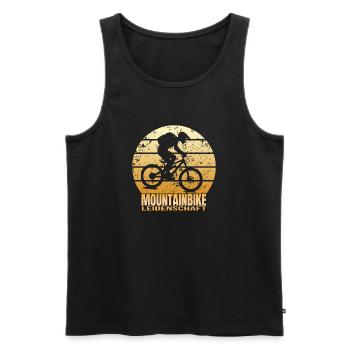 Mountainbike Leidenschaft - Männer Premium Bio Tank Top - Schwarz - Vorne - Michal (187cm)