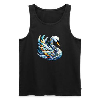 Cygne - Débardeur bio Premium Homme - noir - Devant - Michal (187cm)