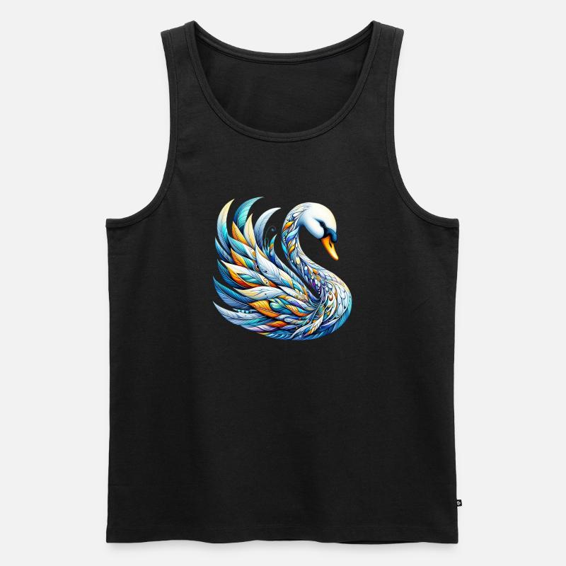 Schwan - Männer Premium Bio Tank Top - Schwarz