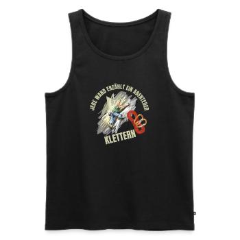 Jede Wand erzählt ein Abenteuer - Männer Premium Bio Tank Top - Schwarz - Vorne - Michal (187cm)