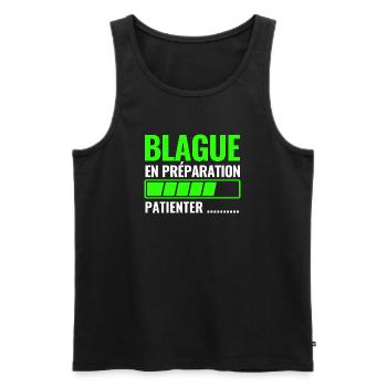 Witz im Entstehen - Männer Premium Bio Tank Top - Schwarz - Vorne - AI Model Male 178 light (178cm)