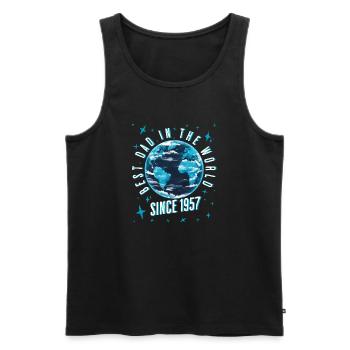 Bester Papa der Welt seit 1957 Vatertag - Männer Premium Bio Tank Top - Schwarz - Vorne - Michal (187cm)