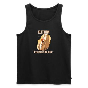 Die Felswand ist mein Zuhause - Männer Premium Bio Tank Top - Schwarz - Vorne - Michal (187cm)