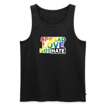 Love not Hate LGBTQ - Männer Premium Bio Tank Top - Schwarz - Vorne - Michal (187cm)