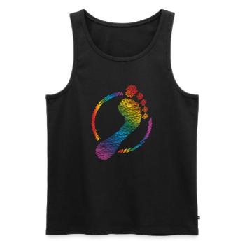 rainbow footprint rainbow footprint - Men's Premium Organic Tank Top - black - Front - AI Model Male 178 light (178cm)