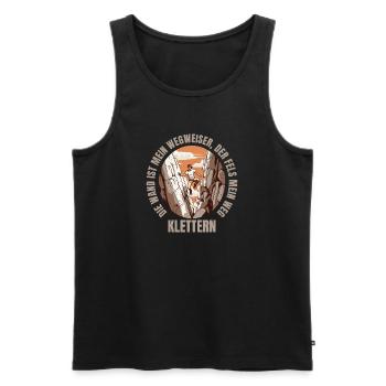 Die Wand ist mein Wegweiser, der Fels mein Weg - Männer Premium Bio Tank Top - Schwarz - Vorne - Michal (187cm)