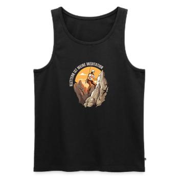 Klettern ist meine Meditation - Männer Premium Bio Tank Top - Schwarz - Vorne - Michal (187cm)