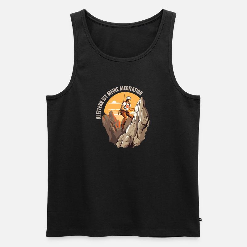 Klettern ist meine Meditation - Männer Premium Bio Tank Top - Schwarz