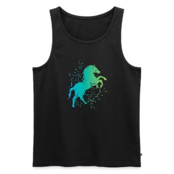 Horse illustration explosion art icon icon - Men's Premium Organic Tank Top - black - Front - Michal (187cm)