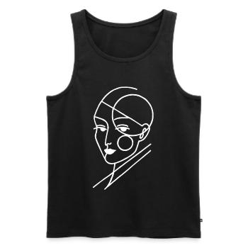 White geometric human - Men's Premium Organic Tank Top - black - Front - AI Model Male 178 light (178cm)