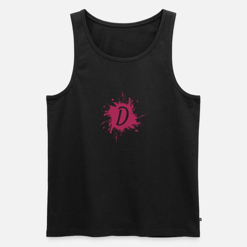 Lettre D - lettre initiale D - Débardeur bio Premium Homme - noir