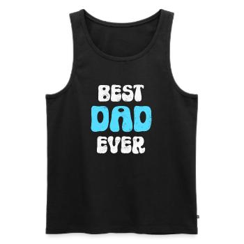 Father Dad - Men's Premium Organic Tank Top - black - Front - AI Model Male 178 light (178cm)